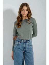 βαμβακερή basic μπλούζα (khaki)