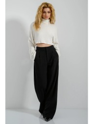 wide leg παντελόνα με πιέτες (black)