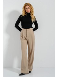 wide leg παντελόνα με πιέτες (beige)