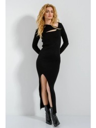 midi πλεκτό φόρεμα με ...