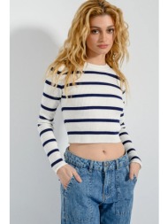 πλεκτό ριγέ ριπ κροπ τοπ ...