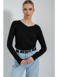 basic πλεκτό με v ντεκολτέ (black)