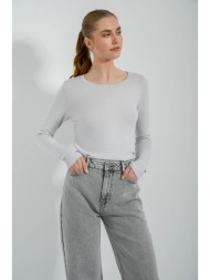 basic πλεκτό με στρογγυλή λαιμόκοψη (light grey)