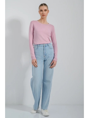 basic πλεκτό με στρογγυλή λαιμόκοψη (light pink) σε προσφορά
