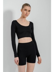 ριπ κροπ τοπ χωρίς ραφές (black)