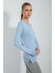 basic πλεκτό με v ντεκολτέ (ciel)