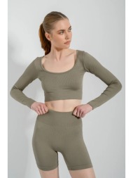 ριπ biker σορτς χωρίς ραφές (taupe)