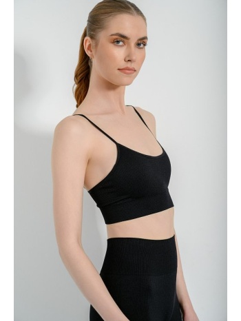 ριπ κροπ τοπ χωρίς ραφές (black) σε προσφορά