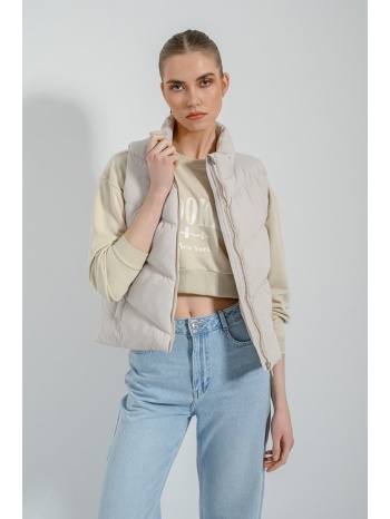 καπιτονέ μπουφάν γιλέκο (sand)