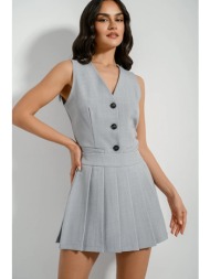 μίνι φούστα με πιέτες (light grey)