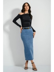 midi ντένιμ φούστα με ...