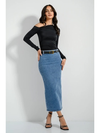 midi ντένιμ φούστα με άνοιγμα στο πίσω μέρος (m.blue) σε προσφορά