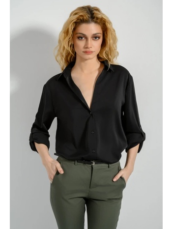 πουκάμισο με απαλή υφή (black) σε προσφορά