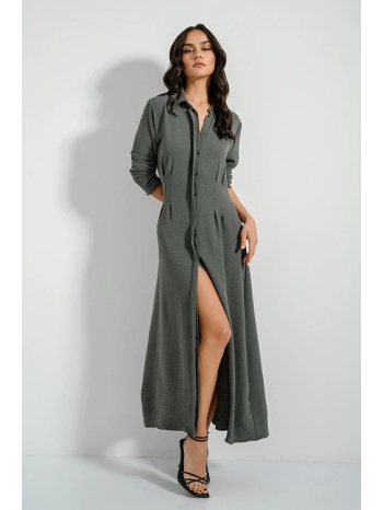 midi σεμιζιέ φόρεμα (khaki) σε προσφορά