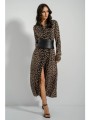 midi σεμιζιέ λεοπάρ φόρεμα (multi)