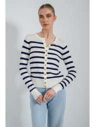 πλεκτή ριγέ ζακέτα με ...