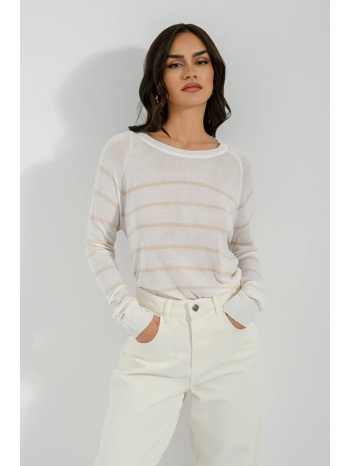 ριγέ πλεκτή μπλούζα (offwht.sand) σε προσφορά