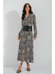 midi σεμιζιέ φόρεμα με print (multi)