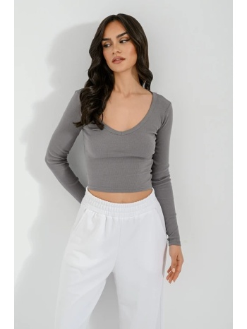 ριπ κροπ τοπ (dark gray) σε προσφορά