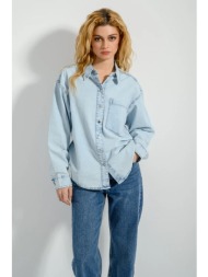 ντένιμ πουκάμισο με τσέπη (light blue)