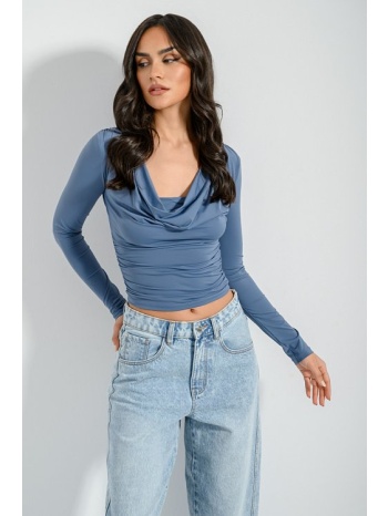 ντραπέ λύκρα τοπ με σούρες (d.ciel) σε προσφορά