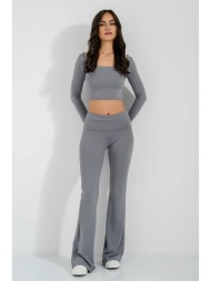 flared λύκρα παντελόνι (grey)