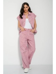 barrel ροζ ντένιμ με σκισίματα (d.pink)