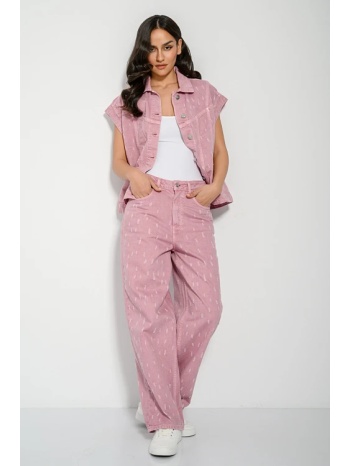 barrel ροζ ντένιμ με σκισίματα (d.pink) σε προσφορά