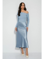 midi φούστα με σατινέ ...