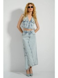 midi ντένιμ ασύμμετρη ...