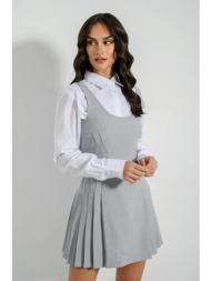 μίνι φόρεμα με πιέτες (light grey)