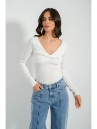 ριπ τοπ με v λαιμόκοψη (off white)