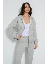 φούτερ ζακέτα με κουκούλα (gray marl)