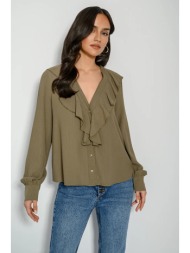 πουκάμισο με βολάν (olive)