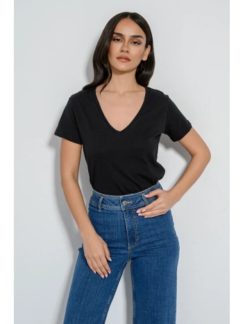 basic t-shirt με v ντεκολτέ (black) σε προσφορά