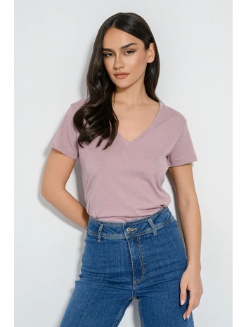 basic t-shirt με v ντεκολτέ (d.pink) σε προσφορά
