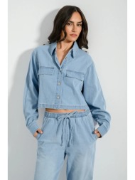 ντένιμ κροπ πουκάμισο (light blue)