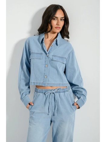 ντένιμ κροπ πουκάμισο (light blue) σε προσφορά