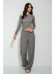 γκοφρέ wide leg παντελόνι (khaki)