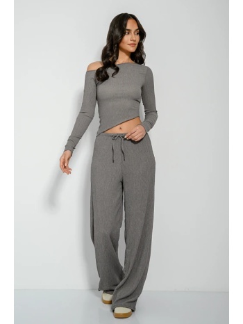 γκοφρέ wide leg παντελόνι (khaki) σε προσφορά