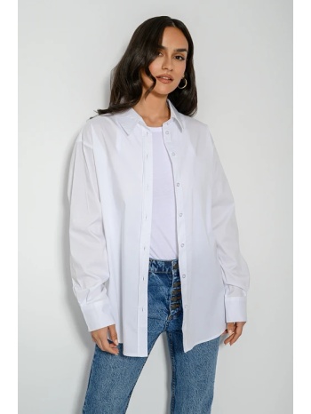 oversized πουκάμισο από ποπλίνα (white) σε προσφορά