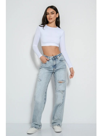 wide leg ντένιμ με σκισίματα (light blue) σε προσφορά