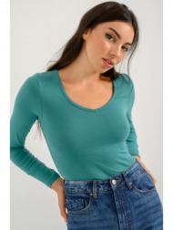τοπ με v ντεκολτέ (dark.aqua)