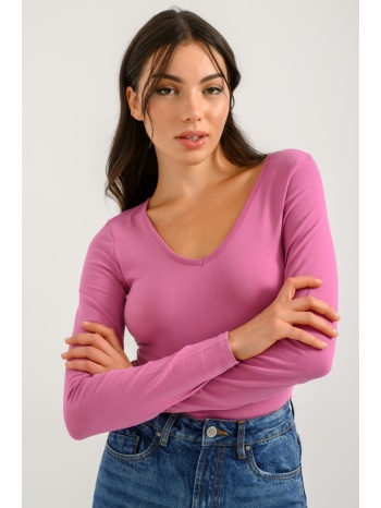 τοπ με v ντεκολτέ (violet) σε προσφορά