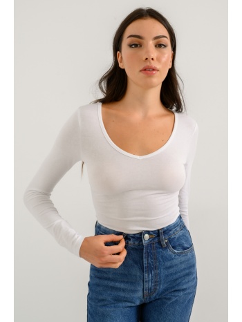 τοπ με v ντεκολτέ (white) σε προσφορά