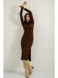 midi ριπ φόρεμα (brown)