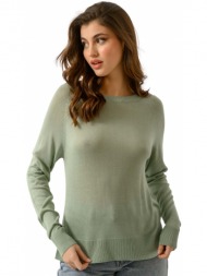 basic τοπ με λεπτή πλέξη και στρογγυλή λαιμόκοψη (light khaki)