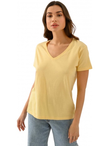 basic t-shirt με v ντεκολτέ (l.yellow)