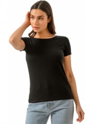 basic t-shirt με στρογγυλή λαιμόκοψη (black)