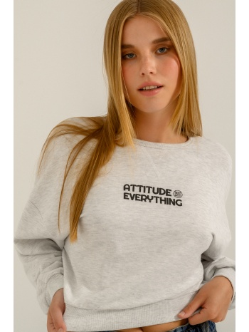 φούτερ με τύπωμα (gray marl) σε προσφορά